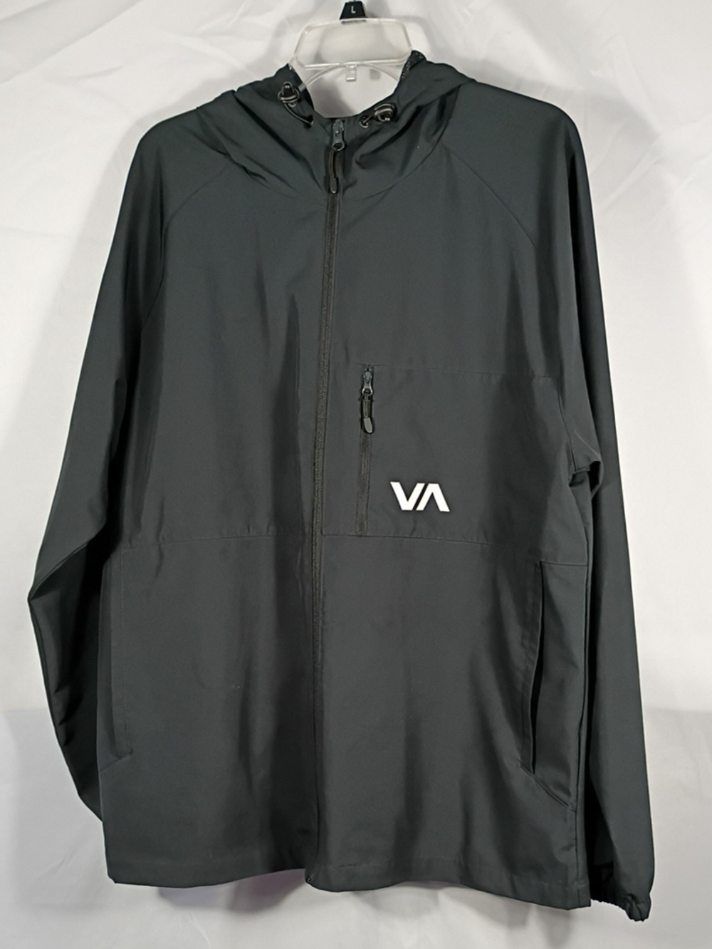 RVCA Mens Kevin Full Zip Hooded Jacket Rain Repellent Windbreaker Lightweight XL